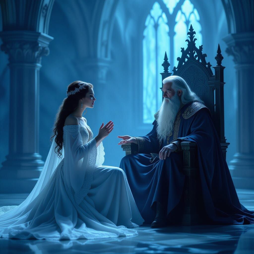 Anya Taylor-Joy as Luthien Sings in Mandos' Gloomy Hall