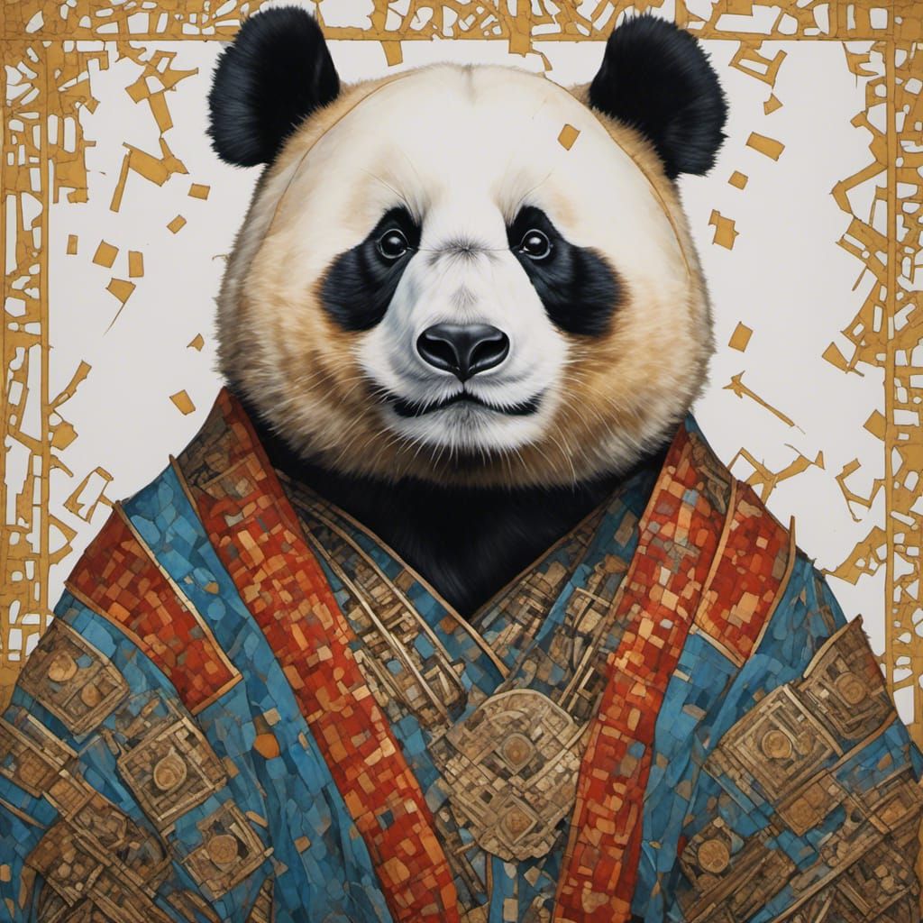 Panda Portrait Using AI Image Generation