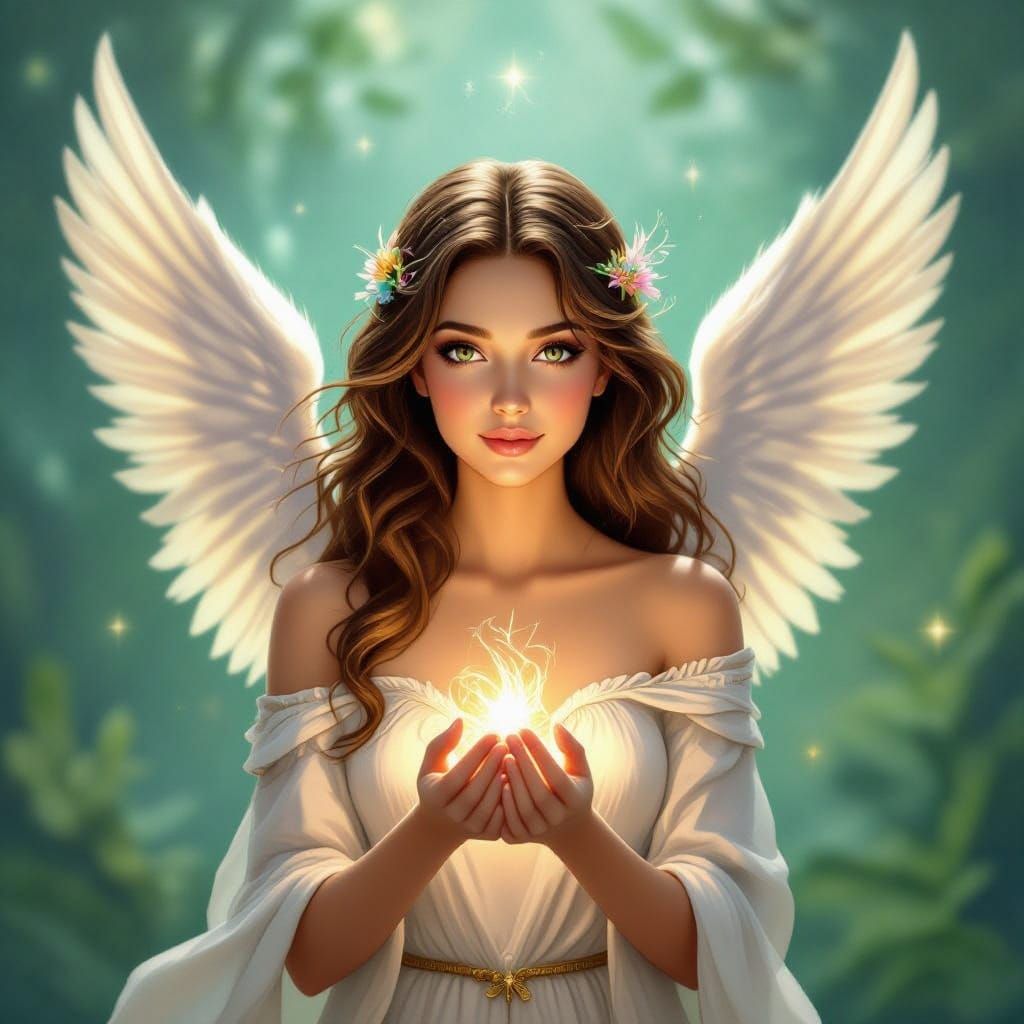 Ethereal Taurus Angel in Radiant Splendor