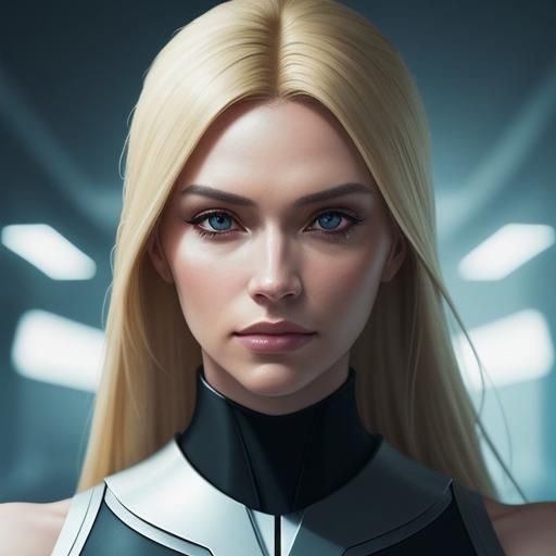 Futuristic Portrait in Hi-Tech Corporate Style