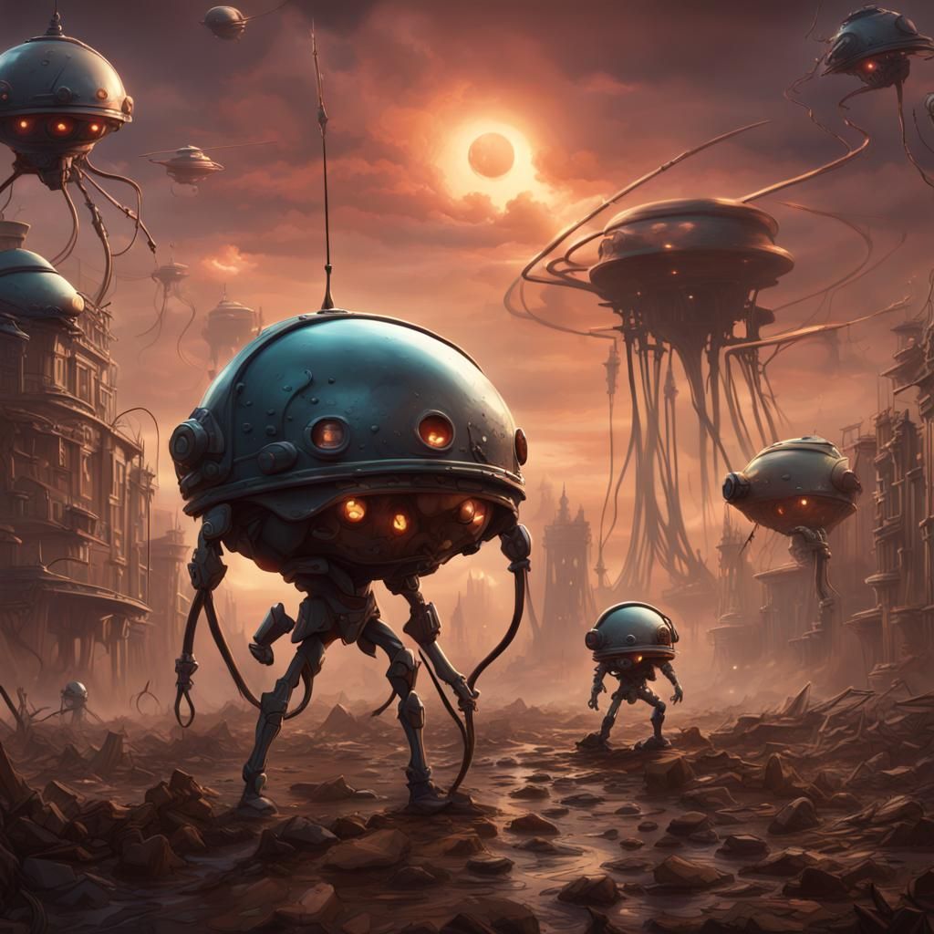 Chibi War of the Worlds: Detailed Matte Painting