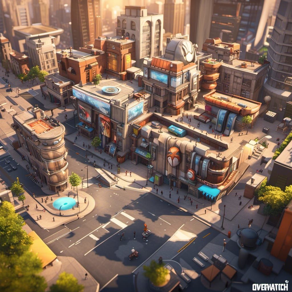 Stylized Sci-Fi Cityscape in 3D Game Style