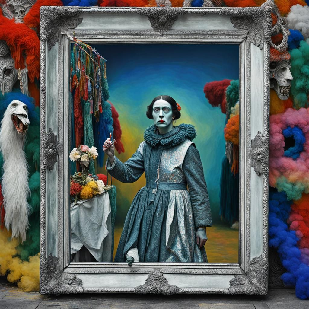 Armless Maiden in Hyperrealistic Vintage Photography