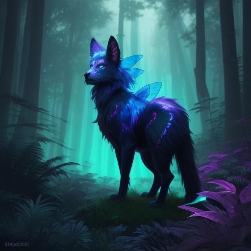 Iridescent Pokémon Roaming Neon Forest Concept Art