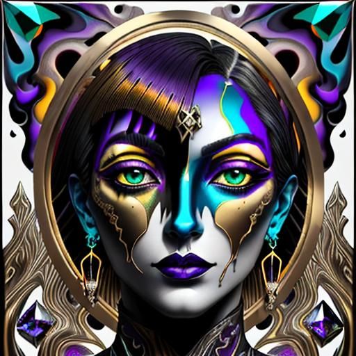 Psychedelic Fractal Calligraphy in Triadic Colors