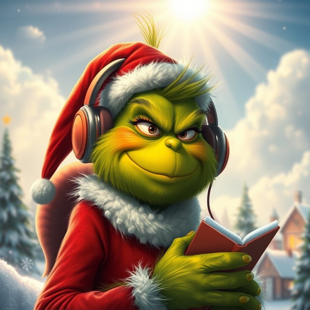 Grinch's Whimsical Plot in Heavenly Light
