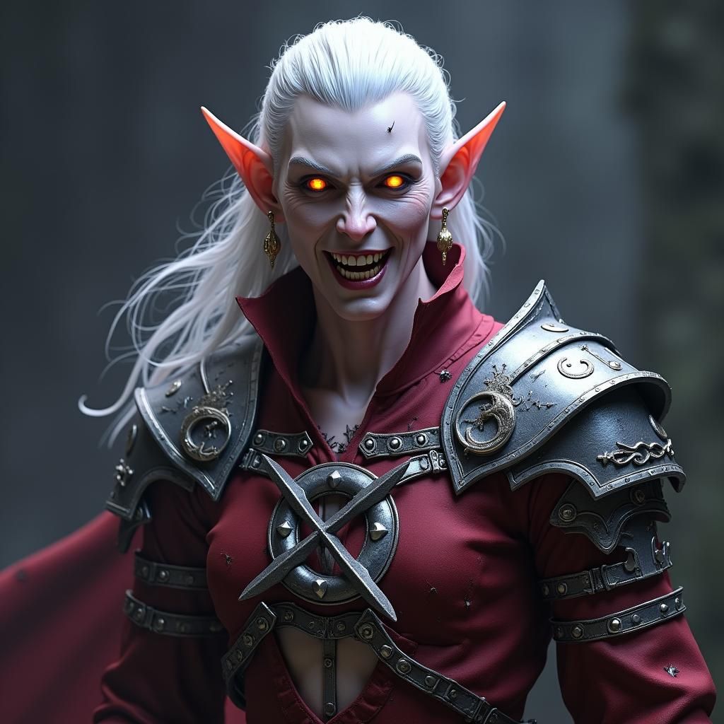 Ethereal Elf Warrior in Dark Fantasy Style