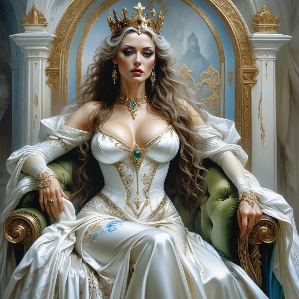 The White Queen on Her Throne: Cinematic Portrait