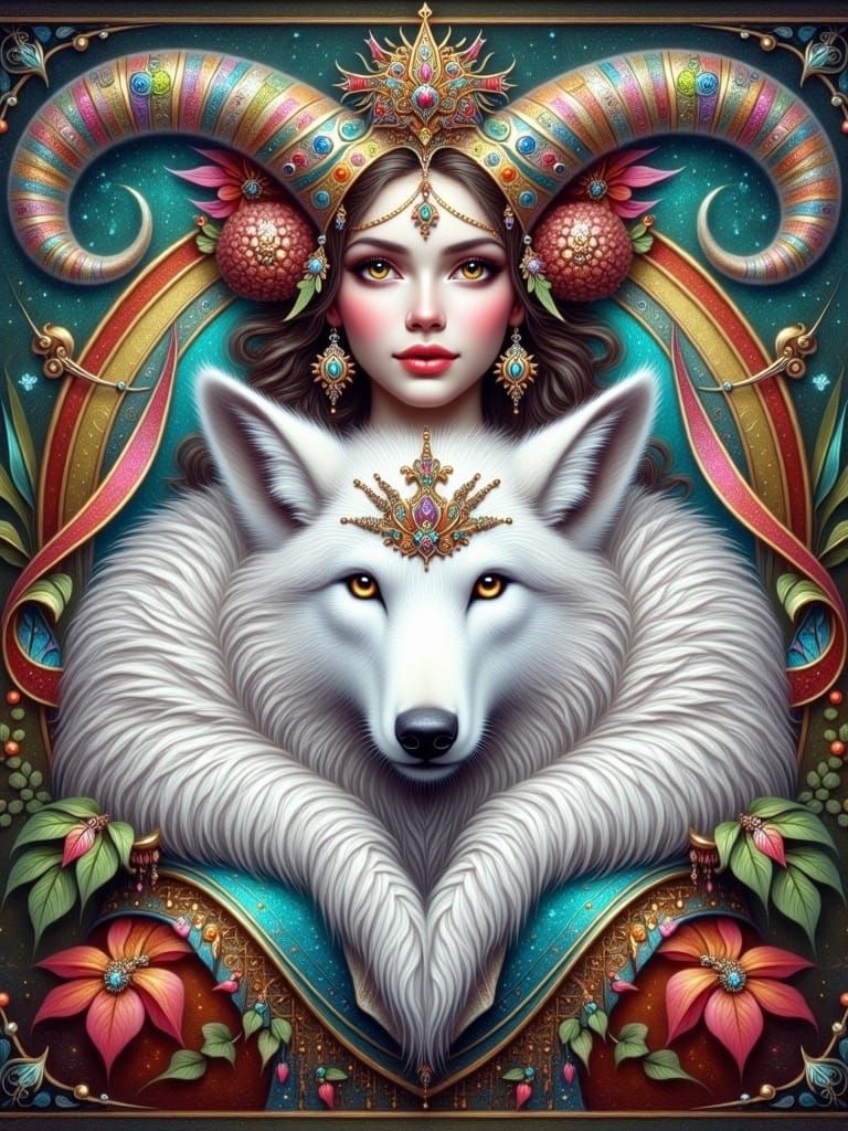 White Witch and Maugrim Portrait in Painterly Style