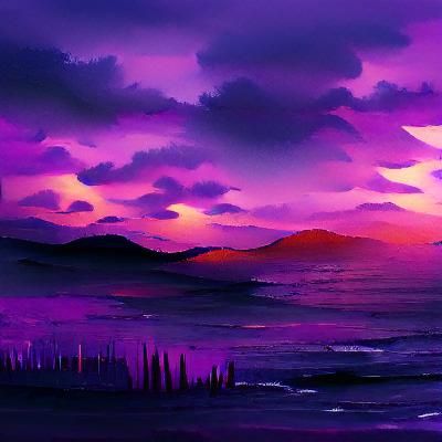 Purple Sunset Sky Color Gradient