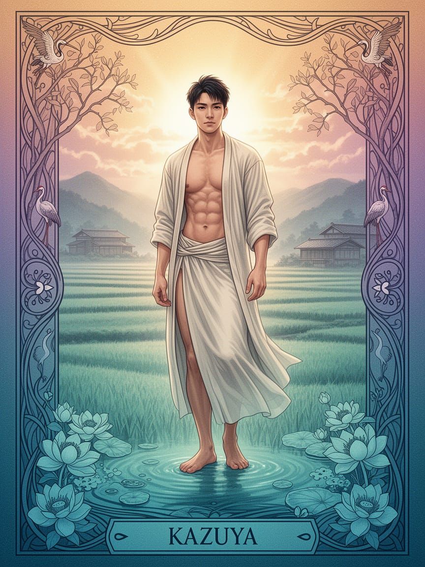 Kazuya Tarot Card: Harmony in Japanese Countryside