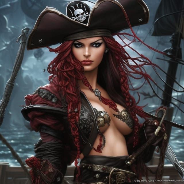 Beautiful Pirate Female with Stunning Features