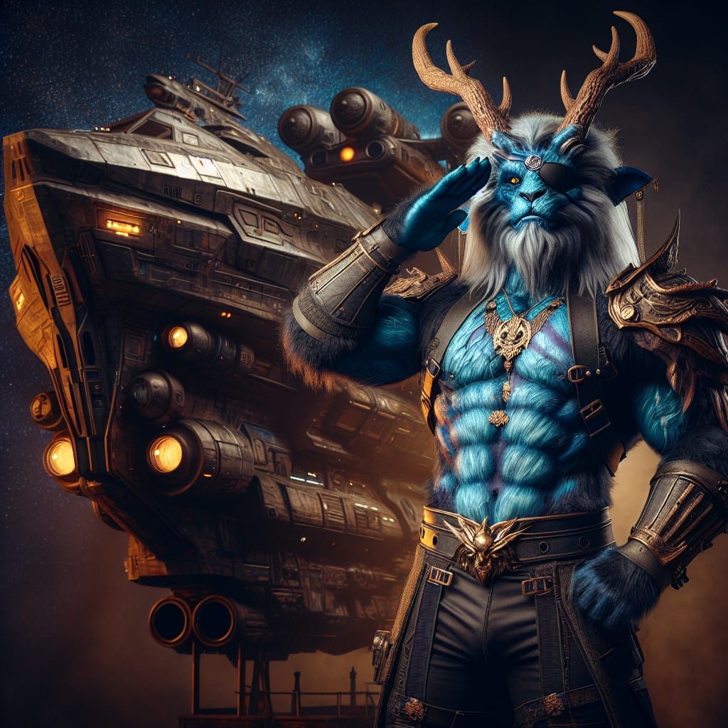 Firbolg Space Admiral in Dark Fantasy Theme