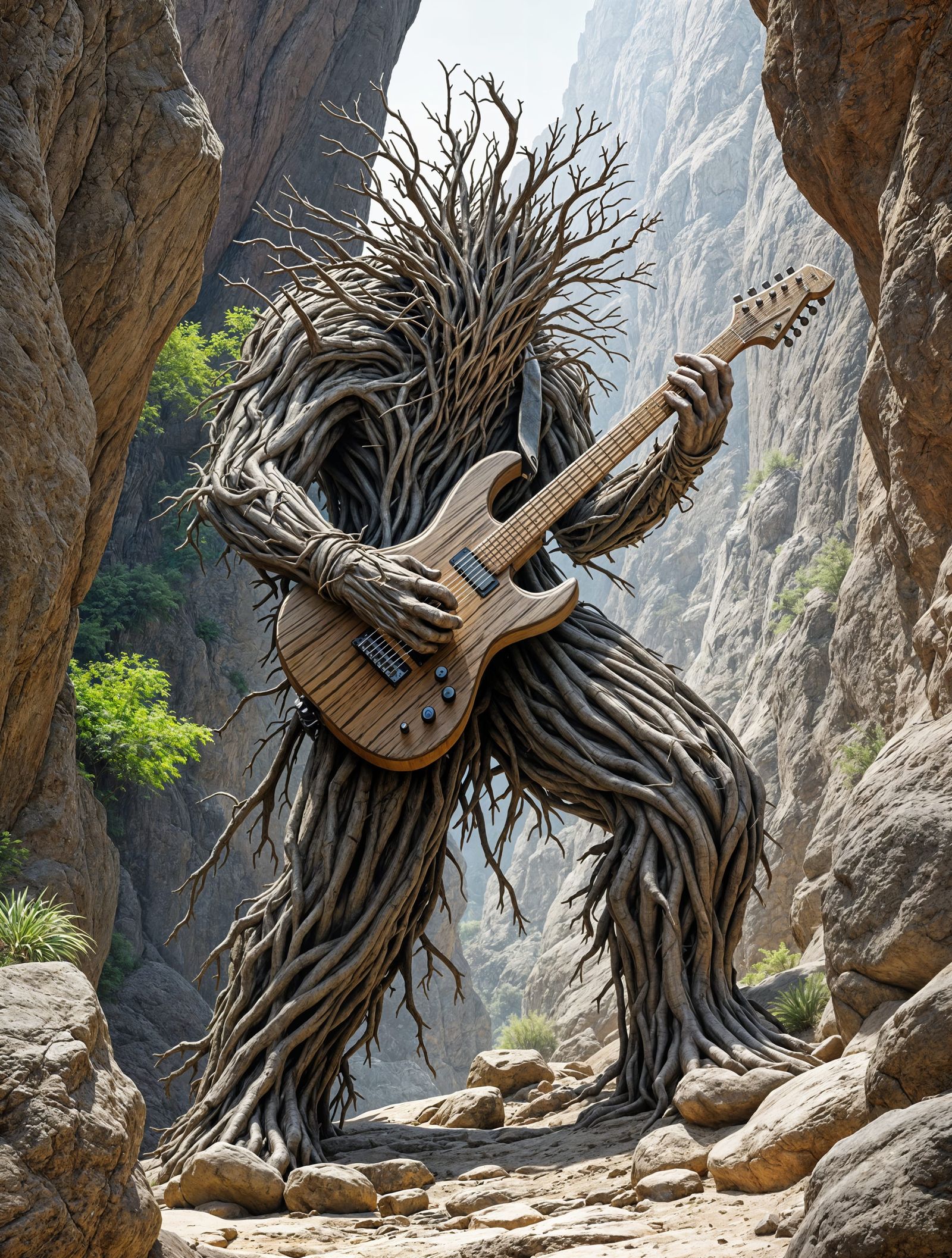 Rock Golem Shreds on Mountain Guitar