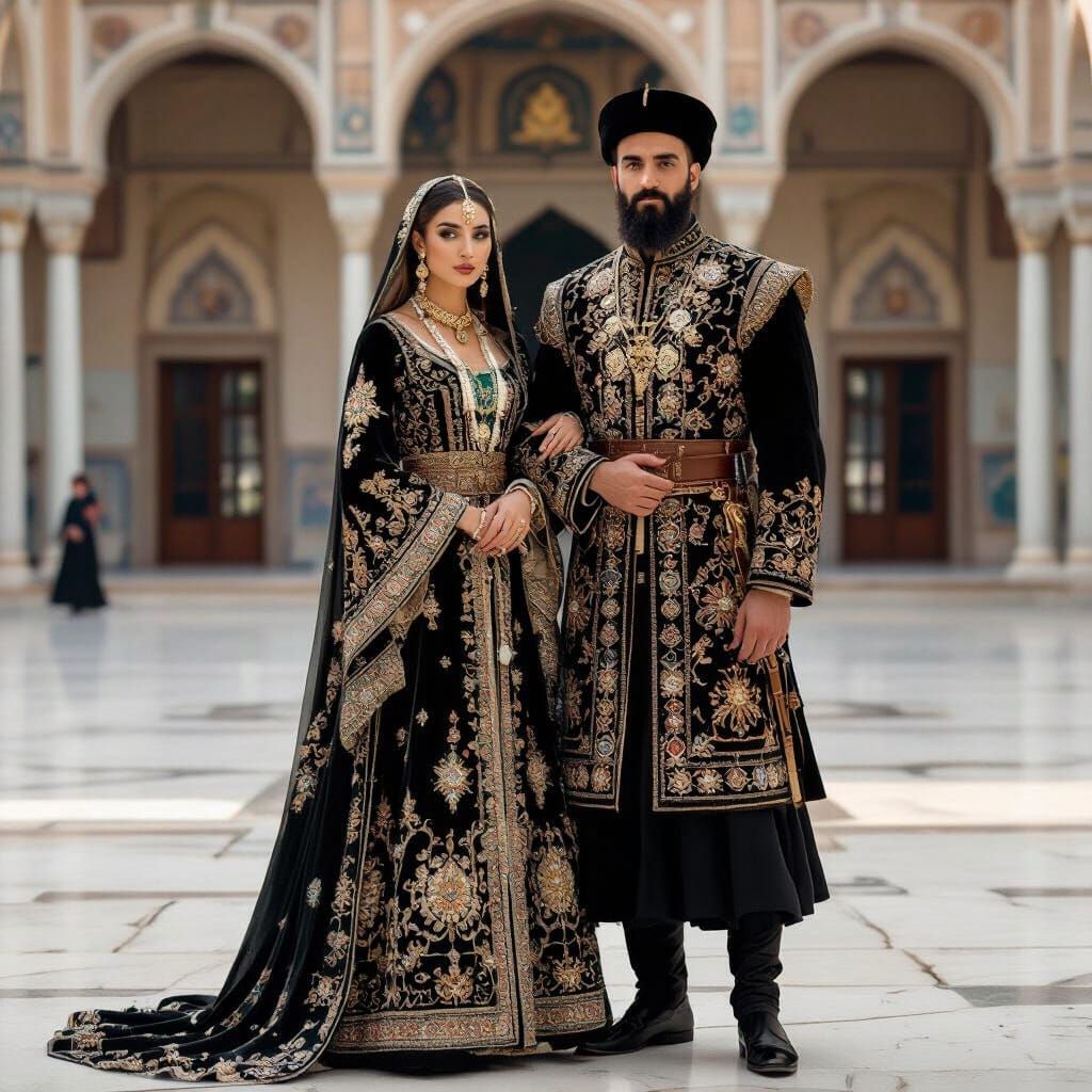 Rabia Bala Hatun and Osman Bey in Ottoman Attire