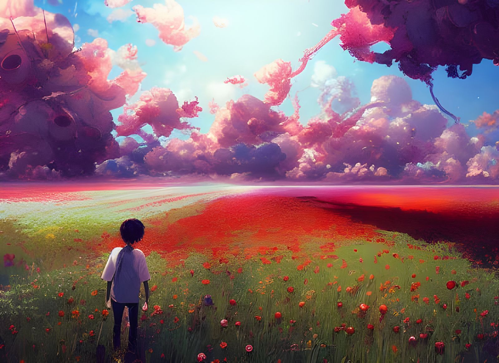 Strawberry Fields in Hyperdetailed Digital Illustration