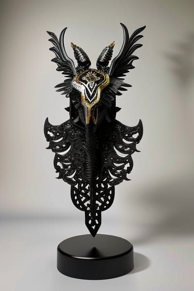 Viking in Obsidian Armor with Raven Wings
