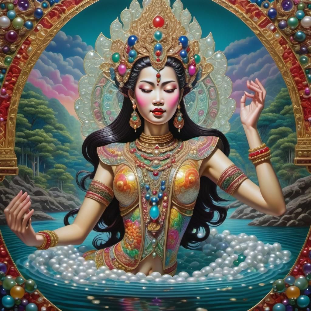 Art Deco Thai Goddess in Pearl River