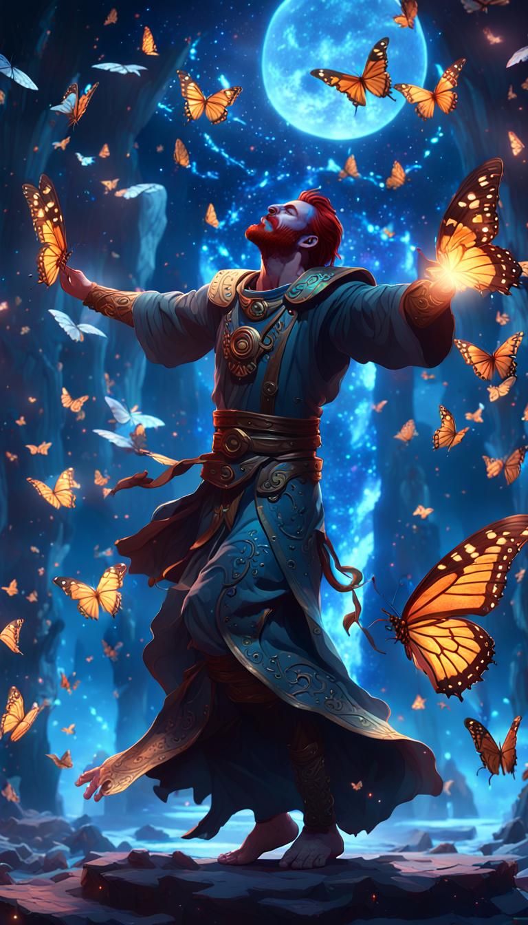 Druid's Dance in Space: Dark Fantasy Concept Art