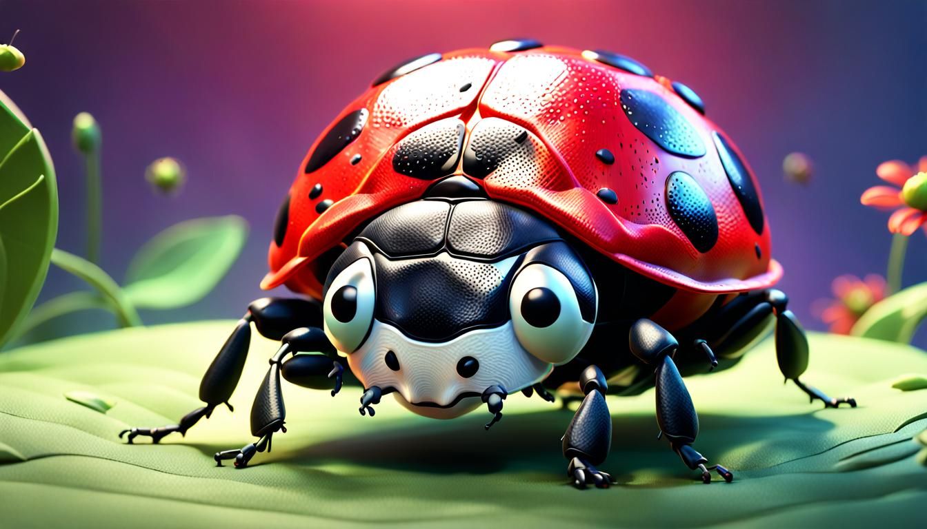 Giant Ladybug Pet in Animated 3D Style
