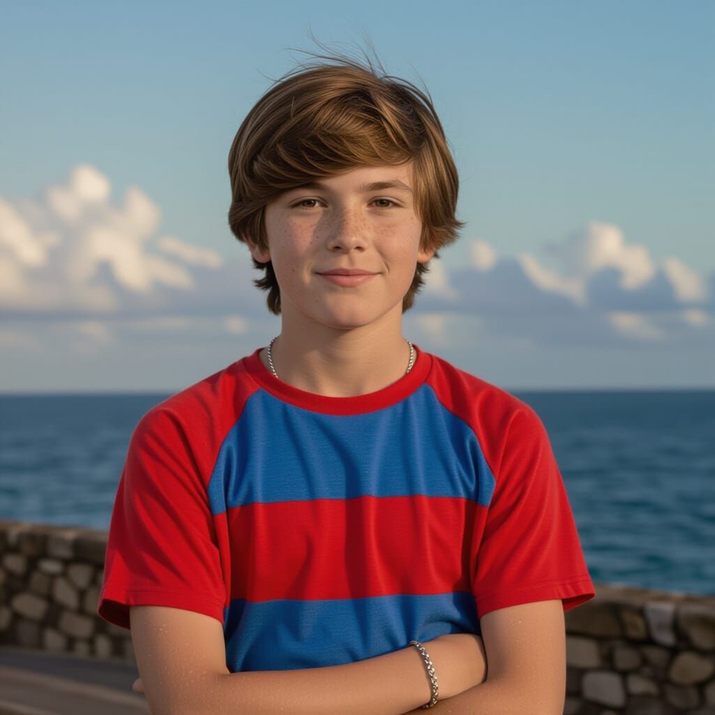 Cinematic Film Still of a Boy with Bob Cut