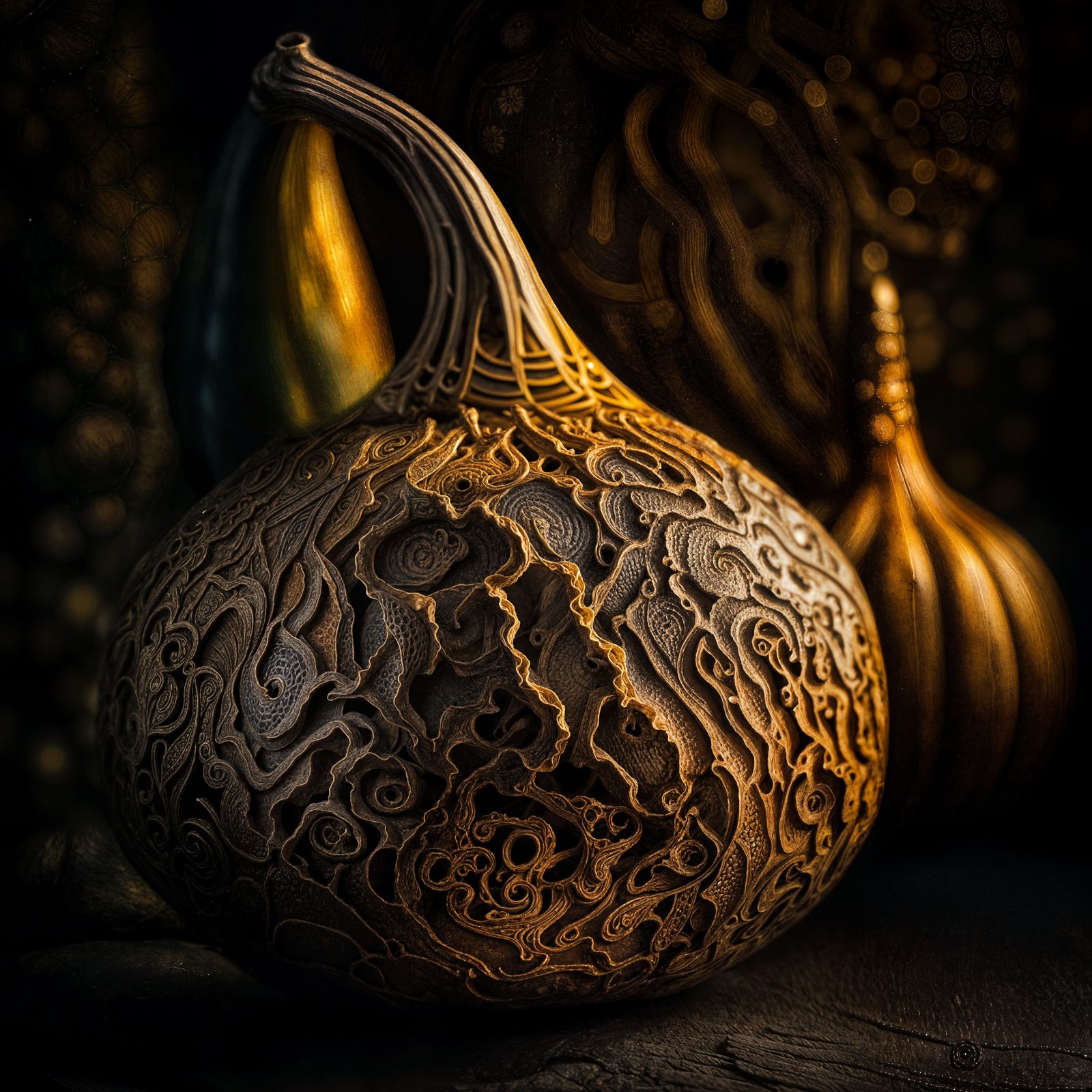 Hyperrealistic Gourd Close-Up in Cinematic HDR