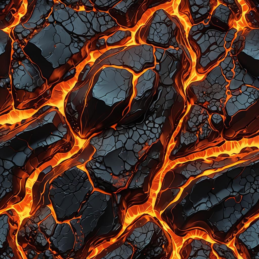 Fiery Magmatic Abstract Art Texture in 8K
