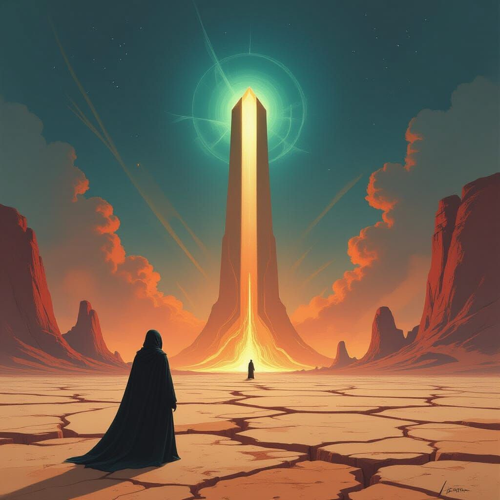 Ethereal Spire on a Desolate Plain