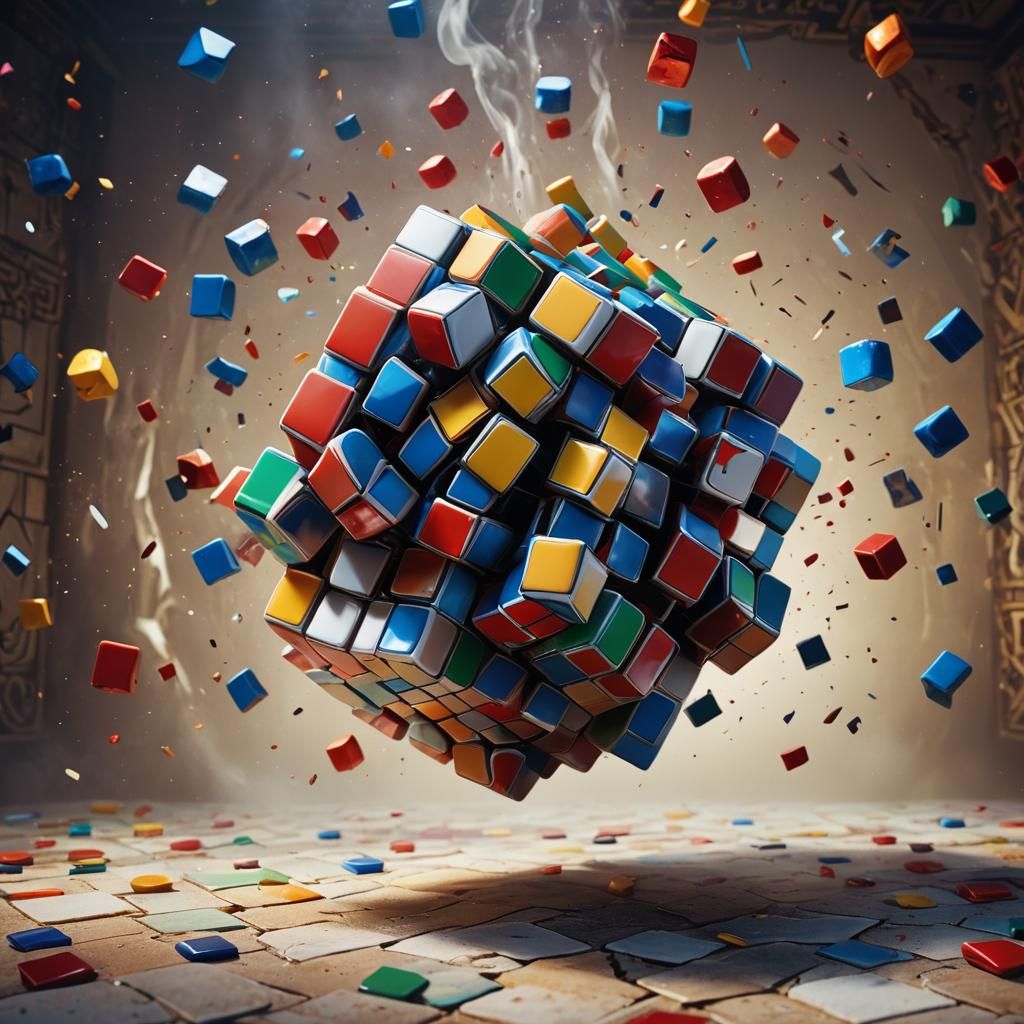 Demonic Porcelain Rubik's Cube Concept Art