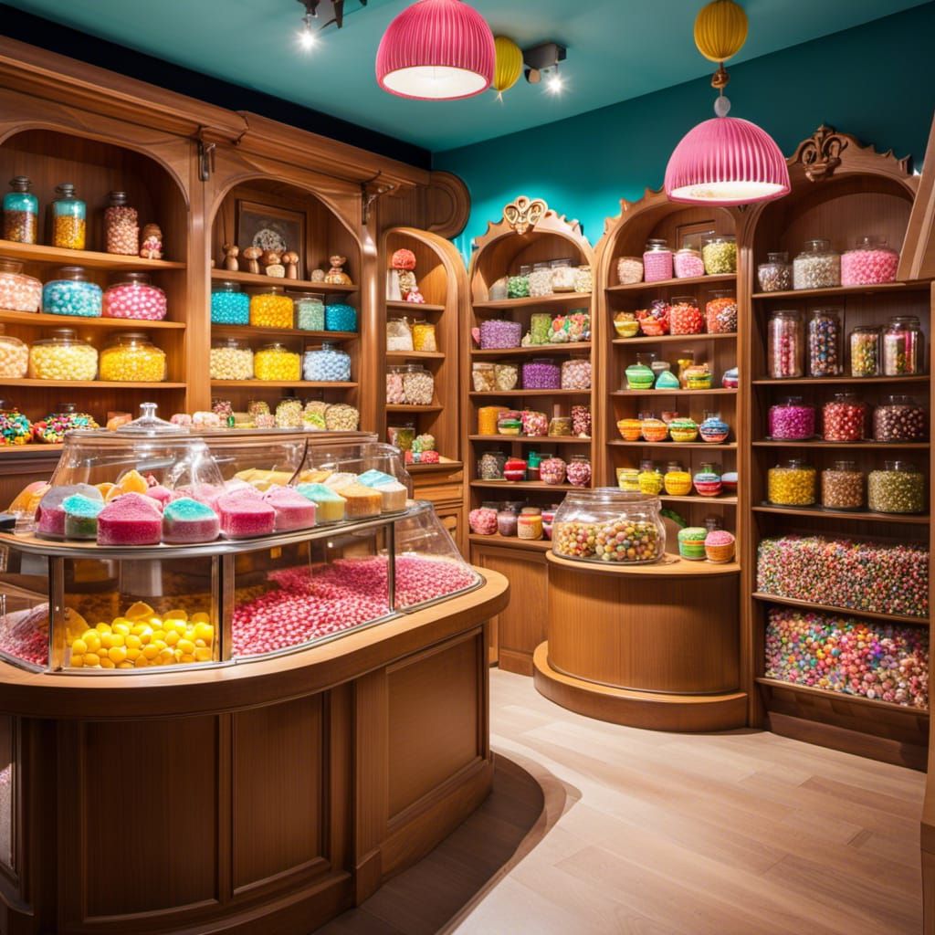 Charming Candyshop Interior with Sweet Treats