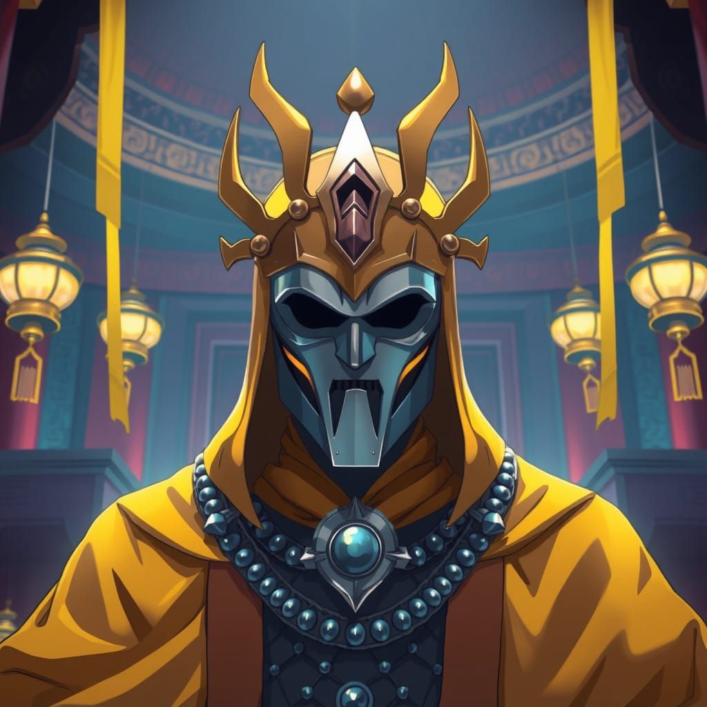 Elegant Emperor in Regal Yellow Robes