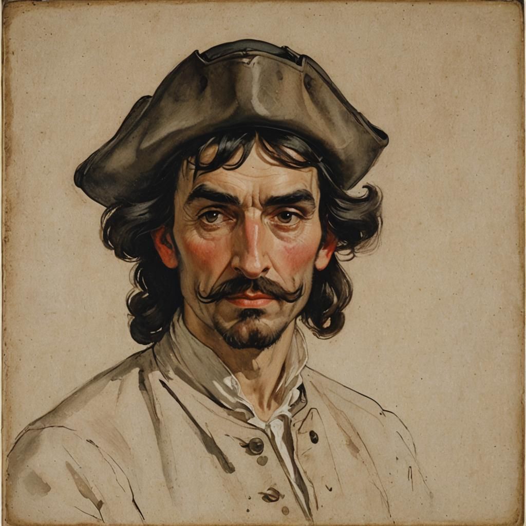 Captain Hook's Expressive Self-Portrait