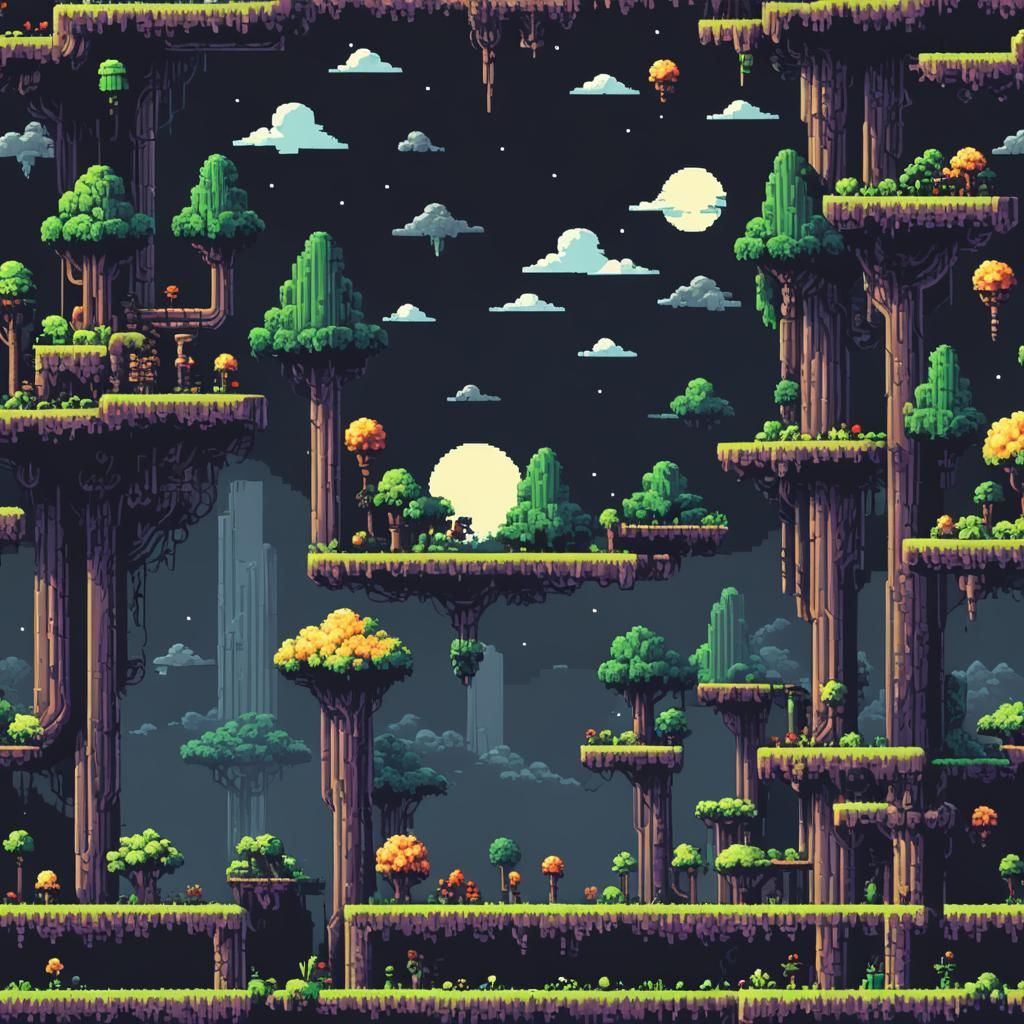 8-bit Side-Scroller Scene with Infinite Background