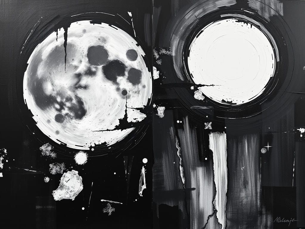 Surreal Black and White Expressionist Masterpiece Blending N...