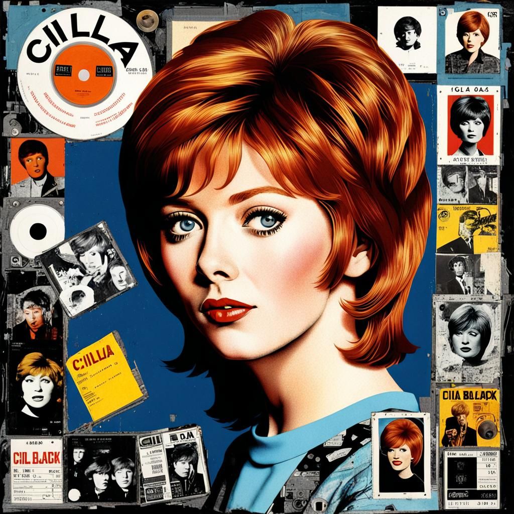 Cilla Black Album Cover in Contemporary Punk Art Style