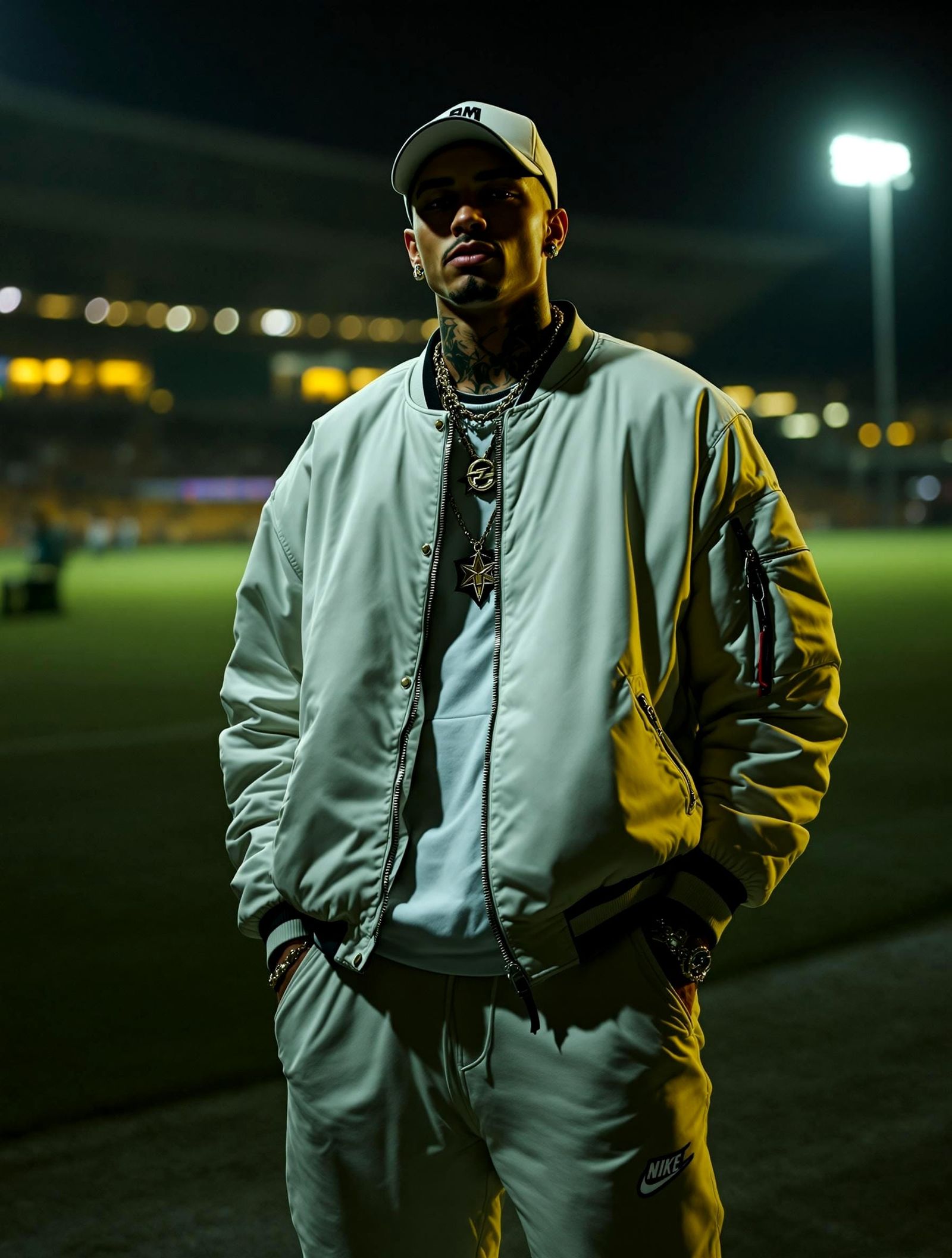 Atmospheric Portrait of a Suburban Youth in a Soccer Stadium
