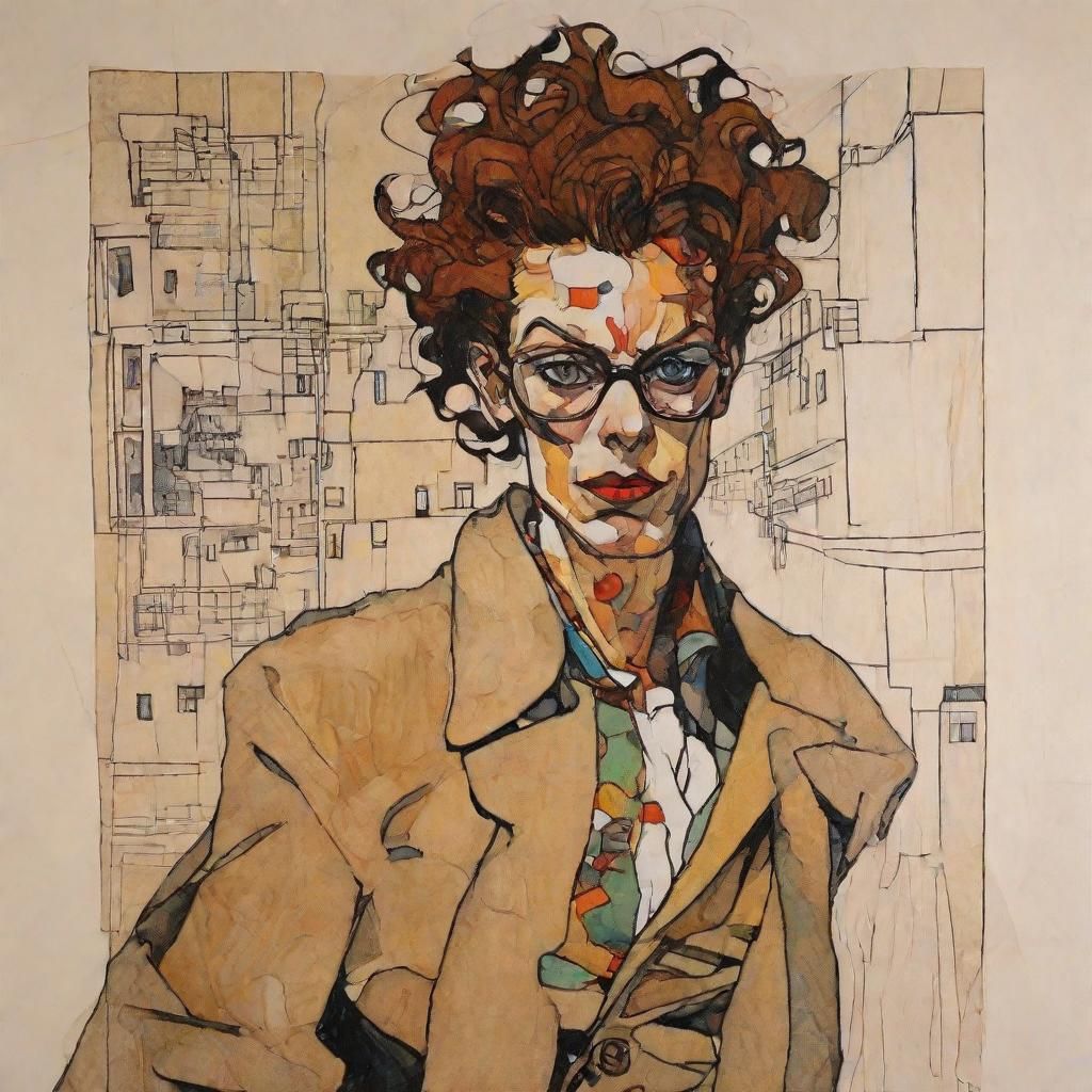 Marvel Hero Girl in Egon Schiele Style