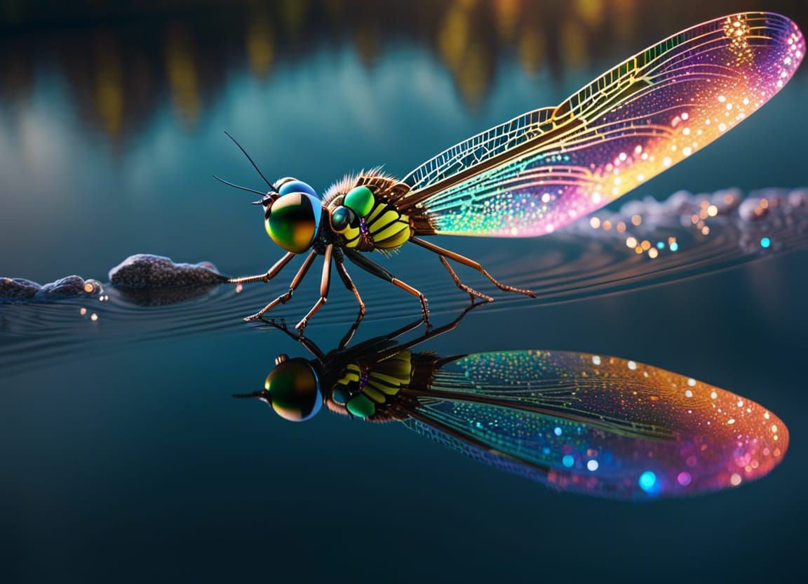 Water Gliding Dragonfly