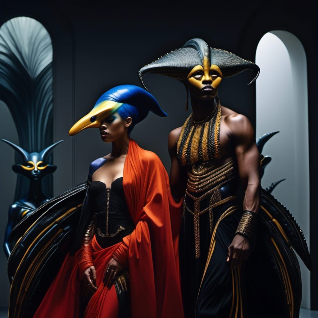 Alien Priestess in a Bizarre Landscape