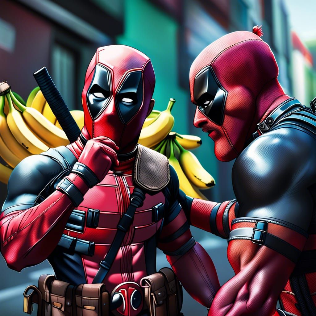 Deadpool's Arrest: Hyperrealistic Splash Art
