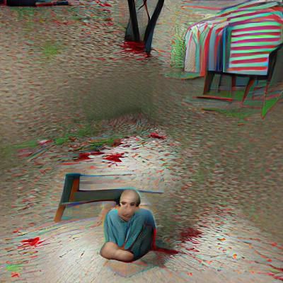 AI Interpretation of a Depressed Character in 3D