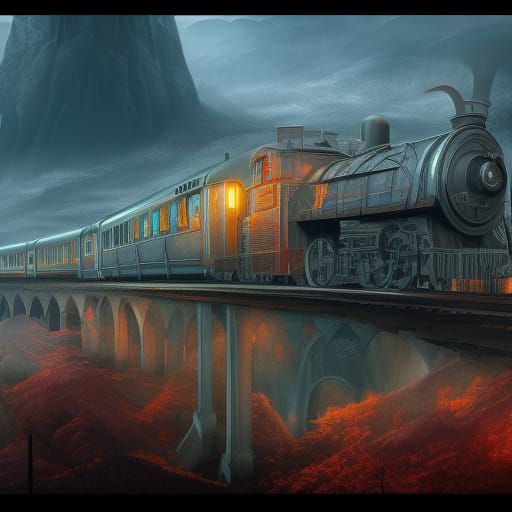 Midnight Train Through Georgia: Digital Matte Painting