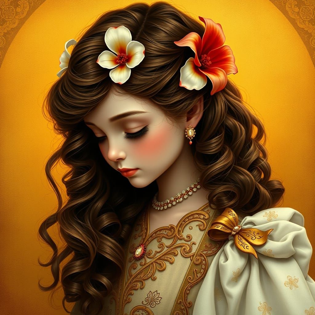 Ethereal Beauty in Art Nouveau Style