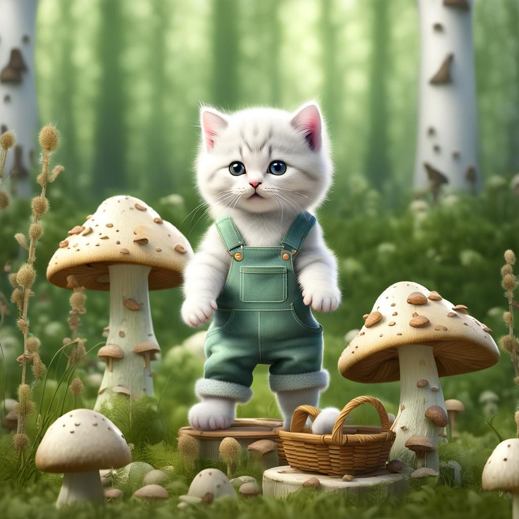 fluffy ash-white kitten