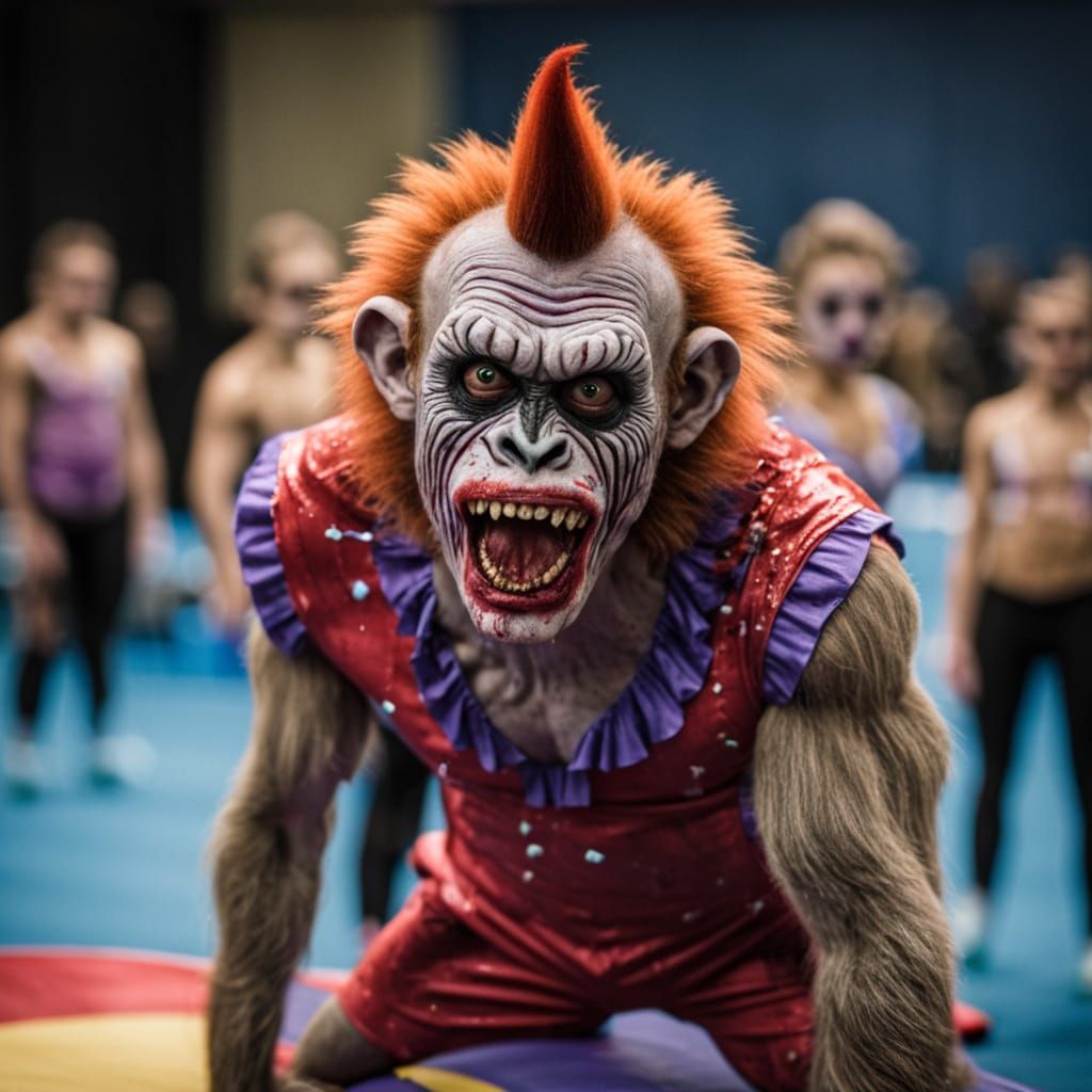 Zombie Monkey Clown Gymnastics: Professional Photography
