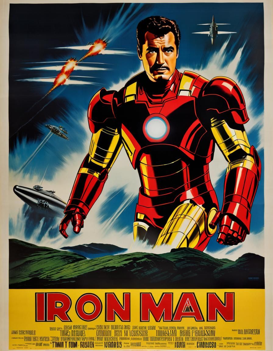 1966 Iron Man Movie Poster, Retro Artwork