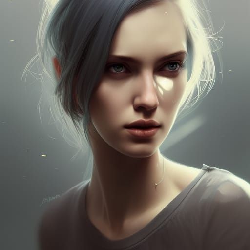 Strikingly Beautiful Woman Portrait in Digital Art Style