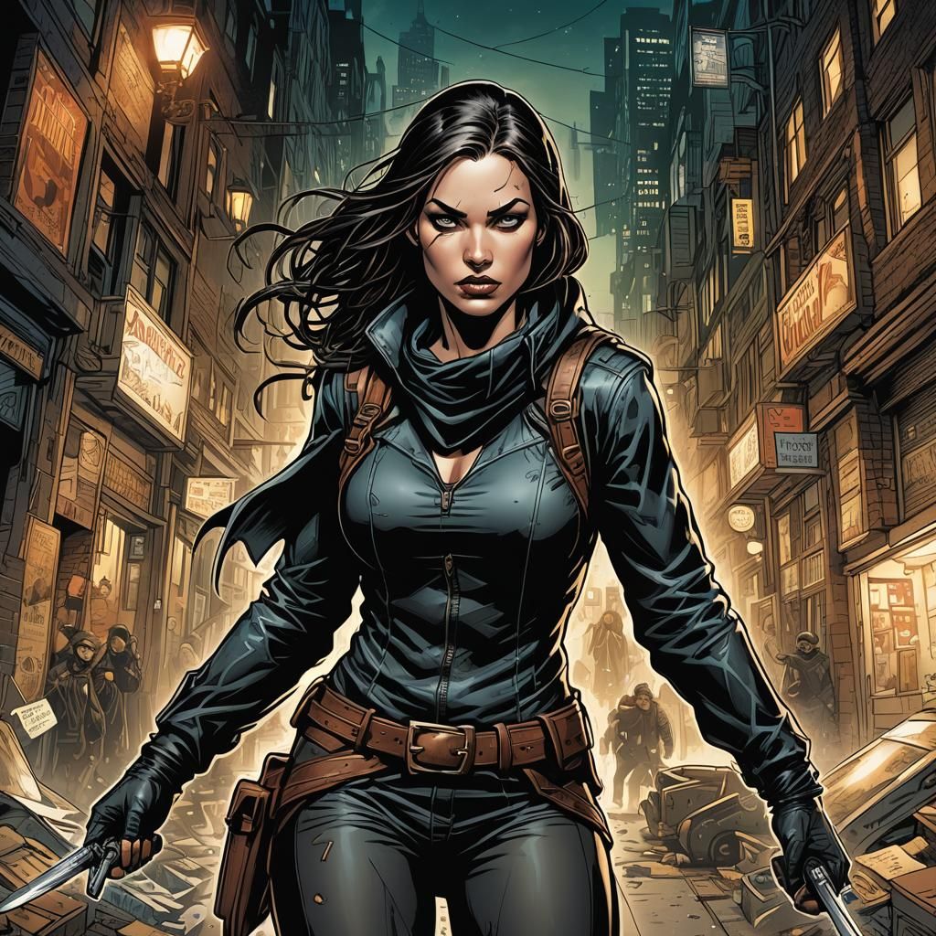 Female Thief in Comic Book Style Art