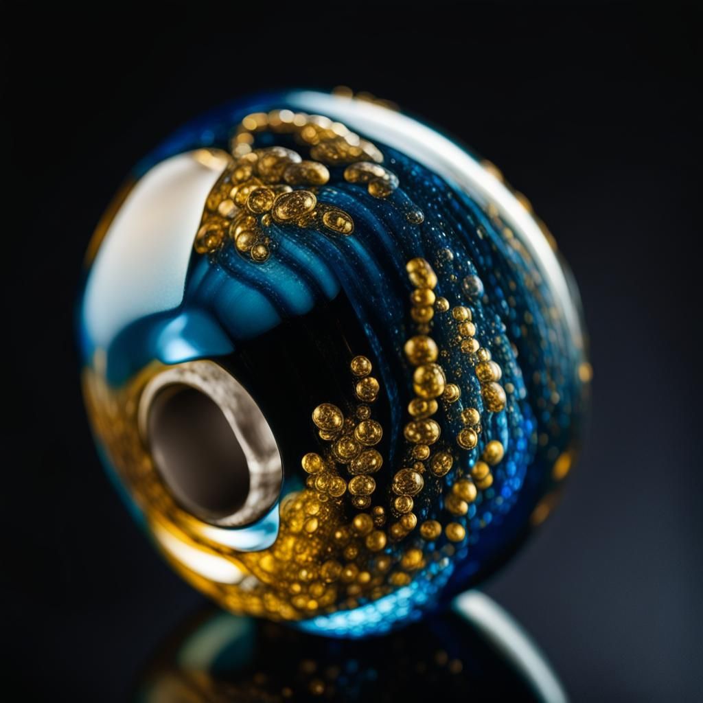 Translucent Venetian Bead Macro Photo with Backlighting