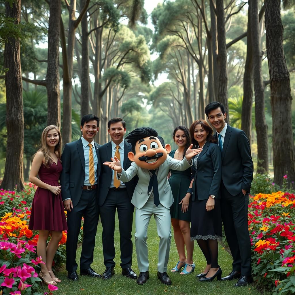 A group photo that a whimsically goofy character decides to ...